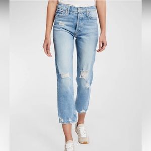 MOTHER Jeans The Tomcat Ankle Roughing it Button fly Distressed High Rise 28